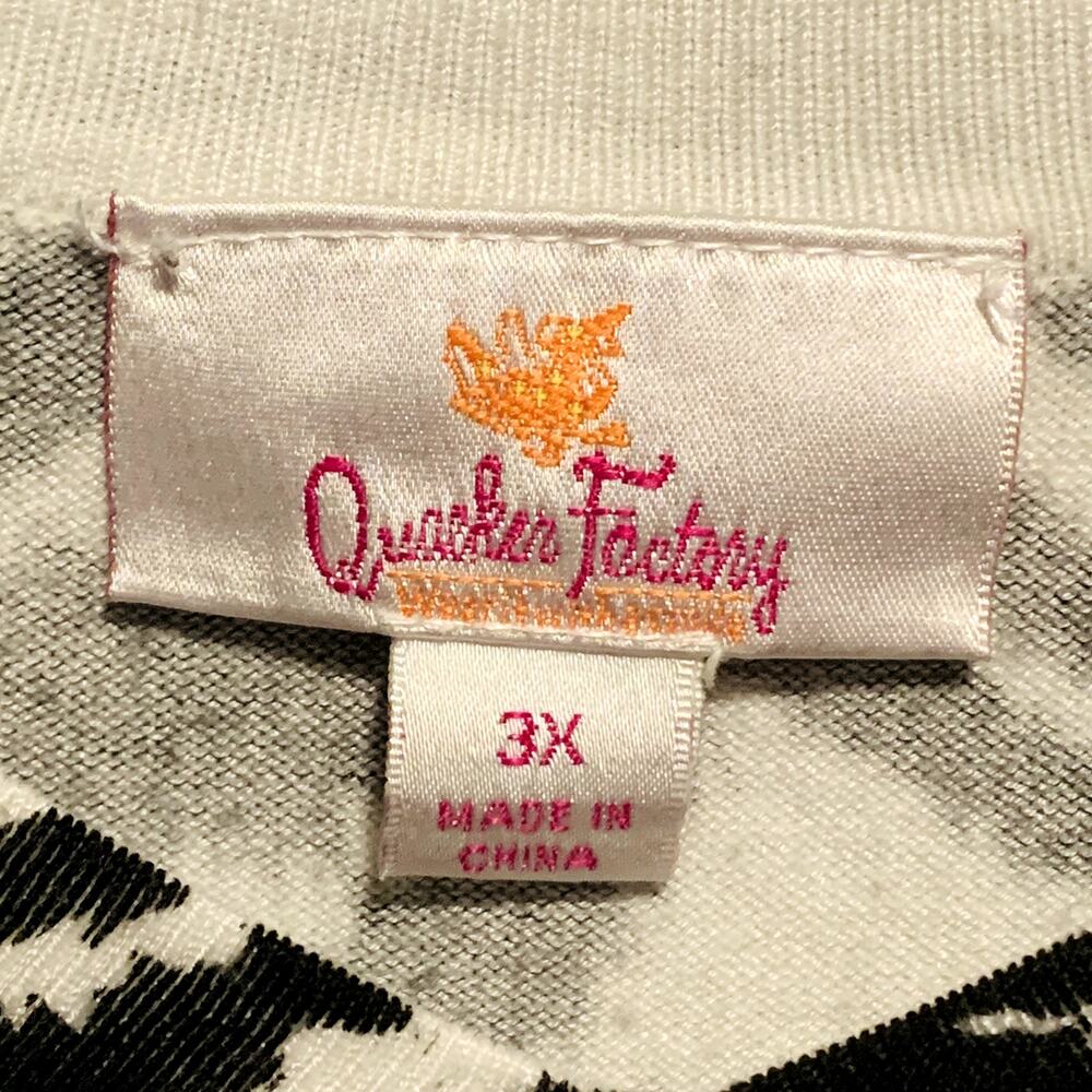 Quacker Factory Size 3x Zebra Print V-Neck Knit T… - image 2